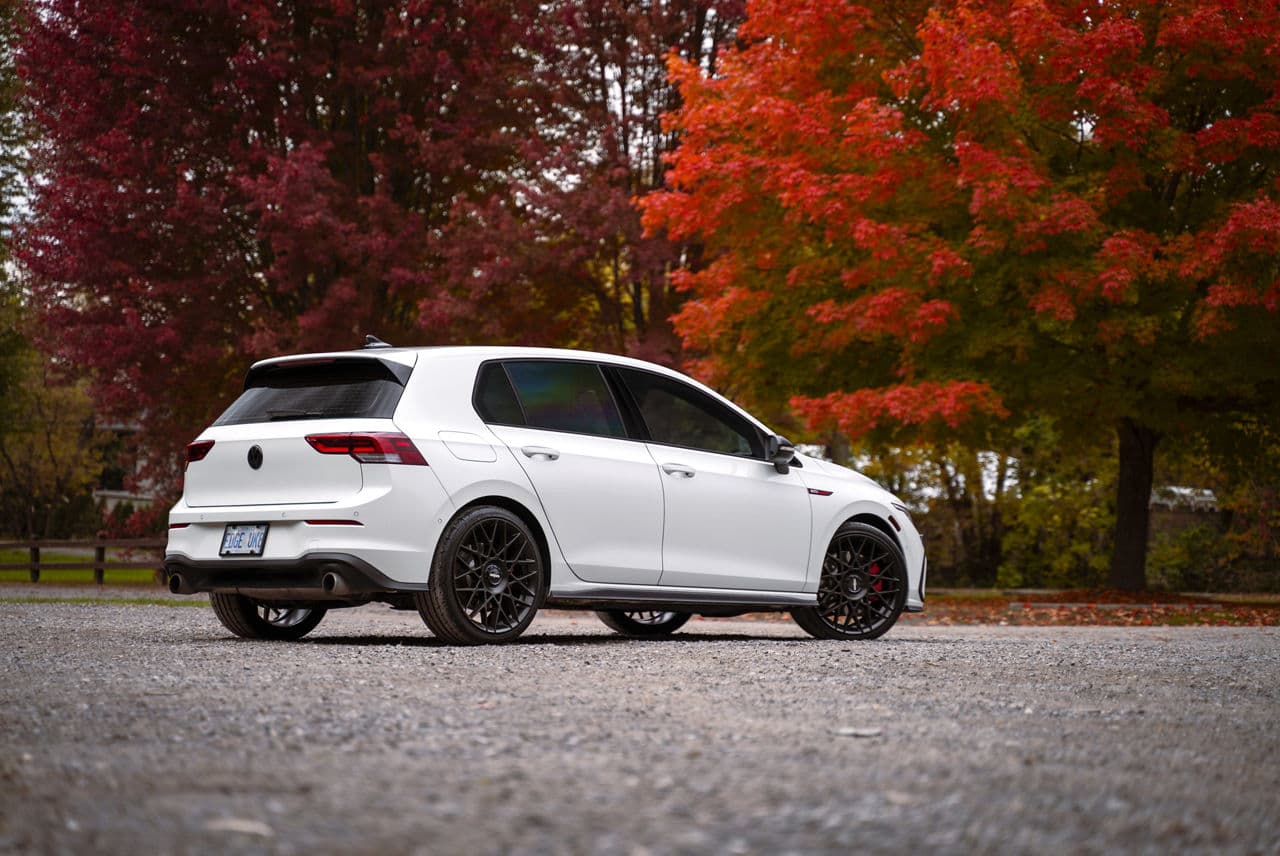 Interior of 2020 Volkswagen Golf GTI with wheels
