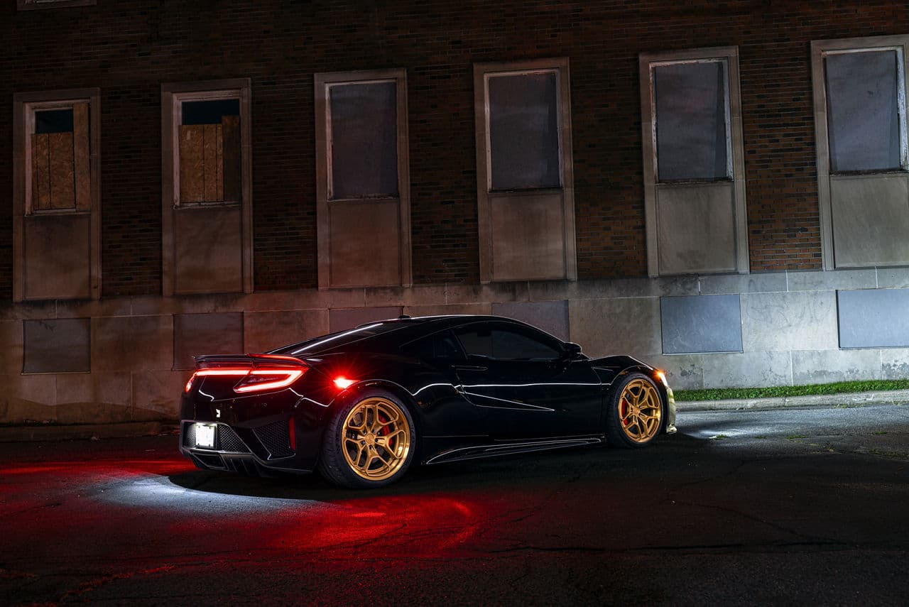 Side profile of 2021 Acura NSX with wheels