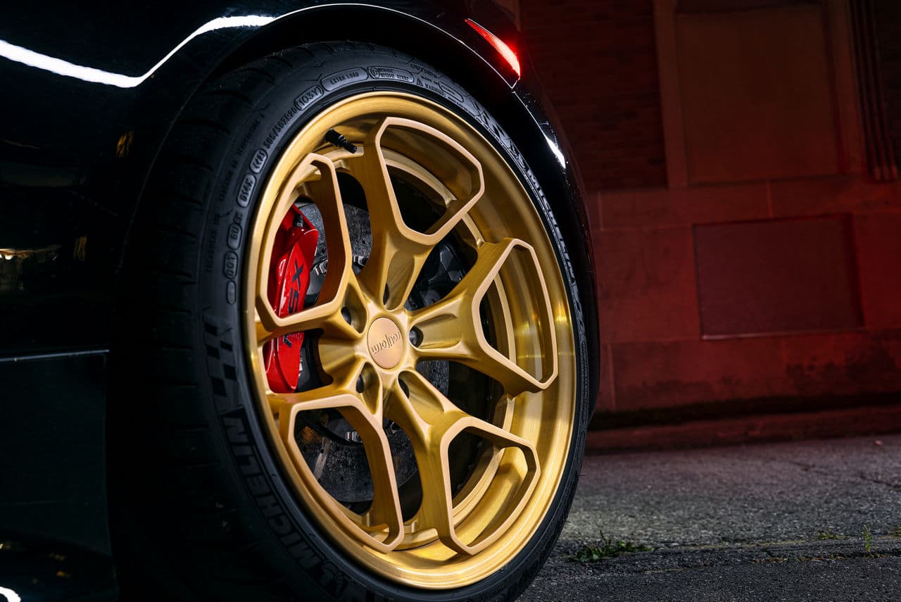Rear view of 2021 Acura NSX with wheels