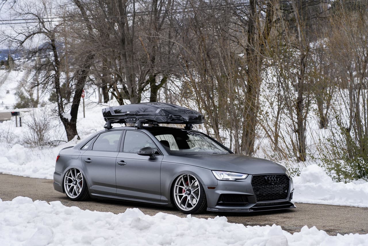 Front view of 2021 Audi S4 with wheels