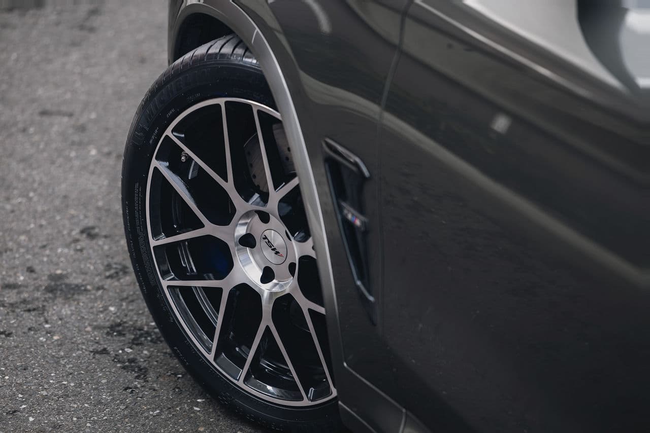 Rear view of 2021 BMW X3 M with wheels