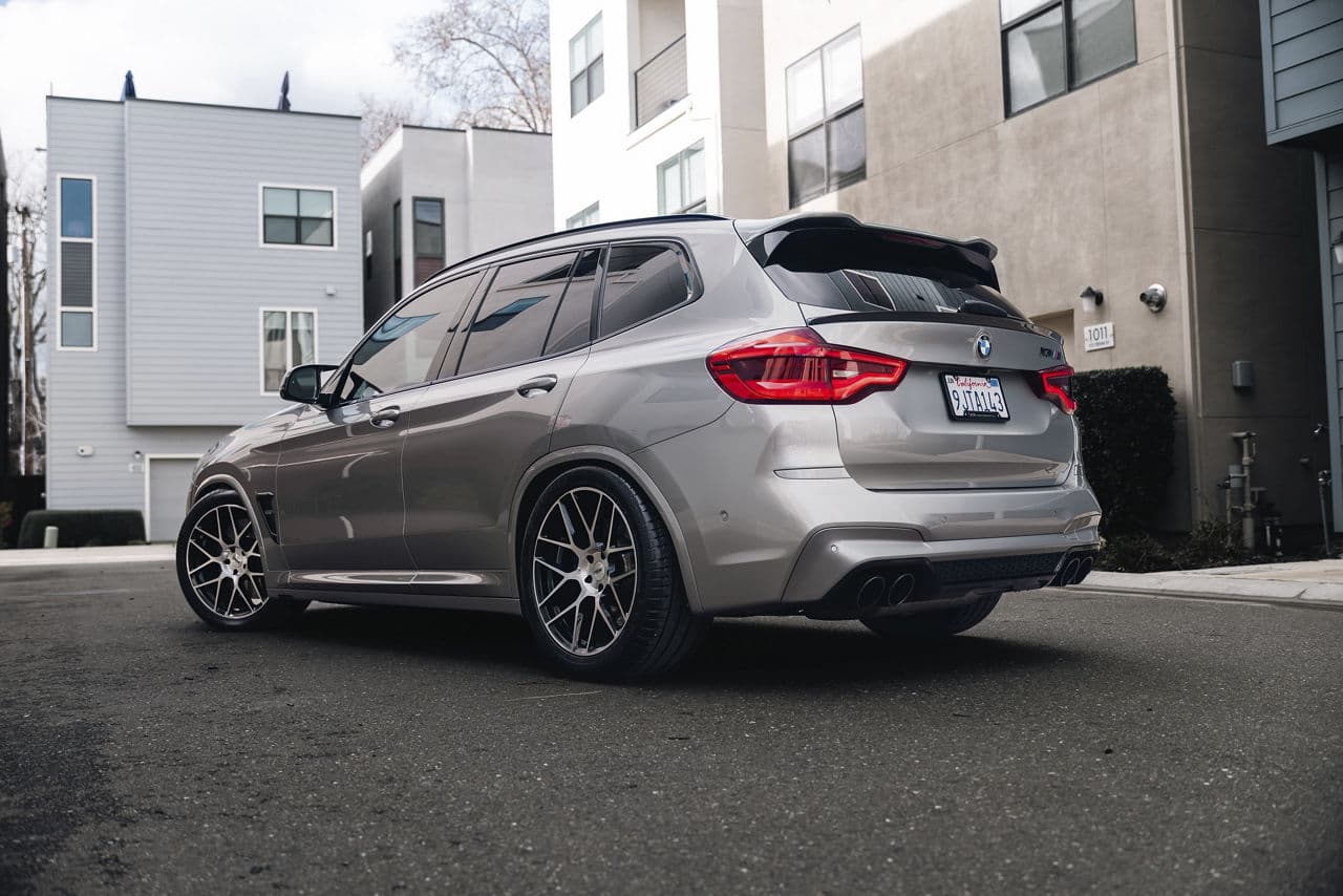 Interior of 2021 BMW X3 M with wheels
