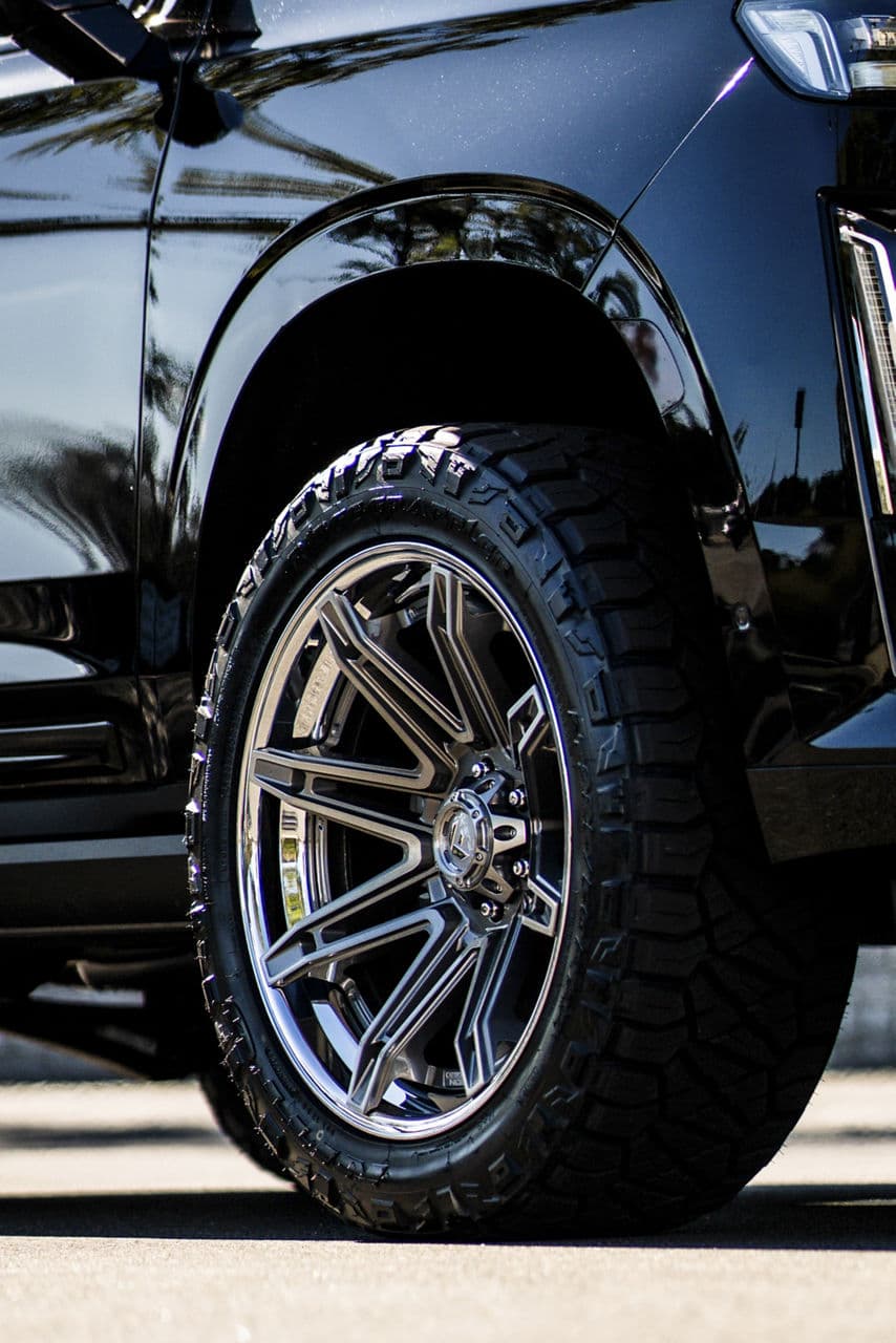 Interior of 2021 Cadillac Escalade with wheels