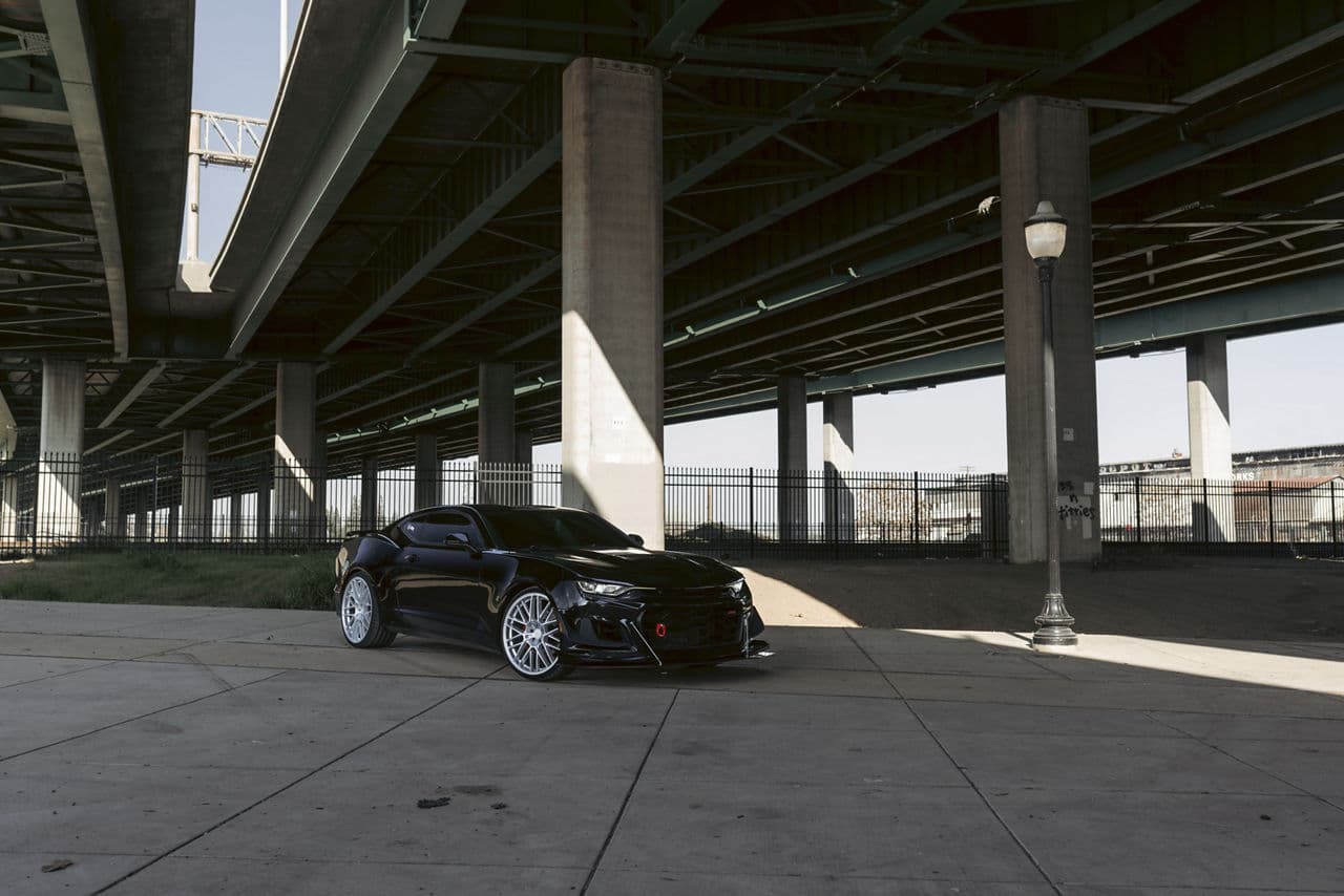 Front view of 2021 Chevrolet Camaro with wheels