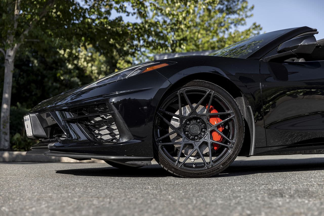 Side profile of 2021 Chevrolet Corvette C8 with wheels