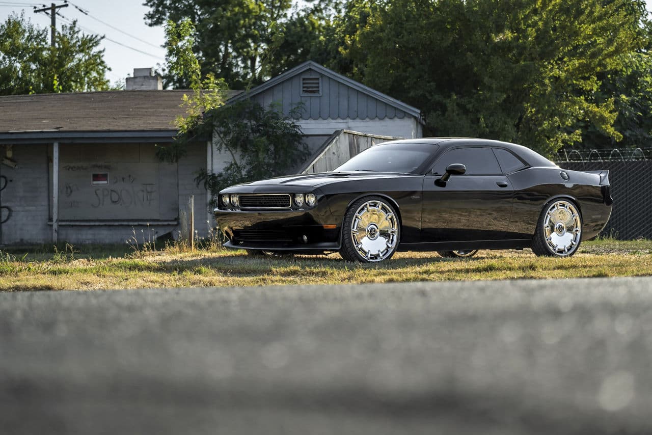 Side profile of 2021 Dodge Challenger with wheels