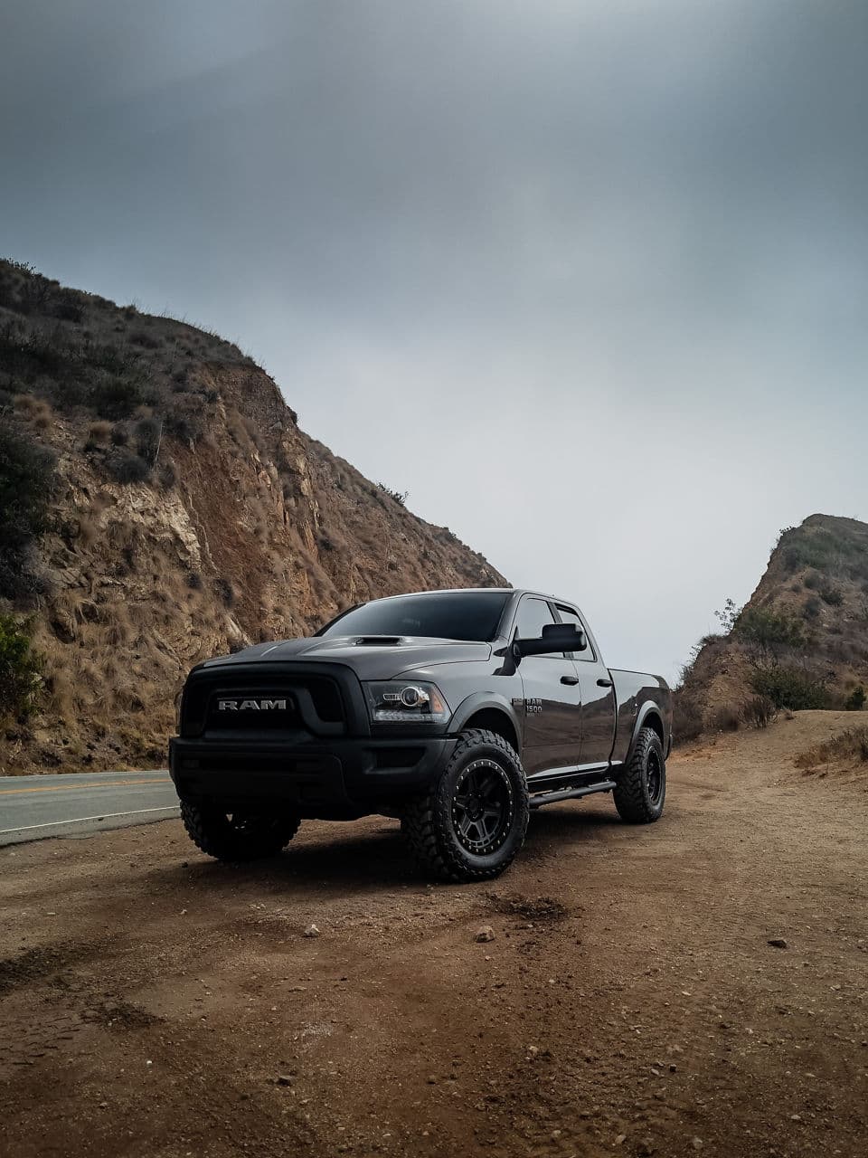 Front view of 2021 Dodge Ram 1500 with truck suv wheels