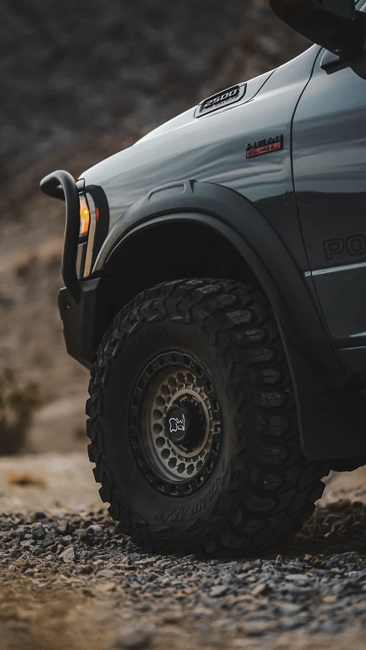 Rear view of 2021 Dodge Ram 2500 Power Wagon with truck suv wheels