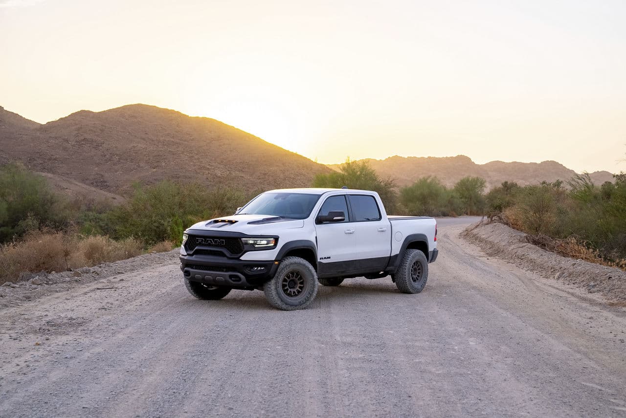 Front view of 2021 Dodge Ram TRX with truck suv wheels