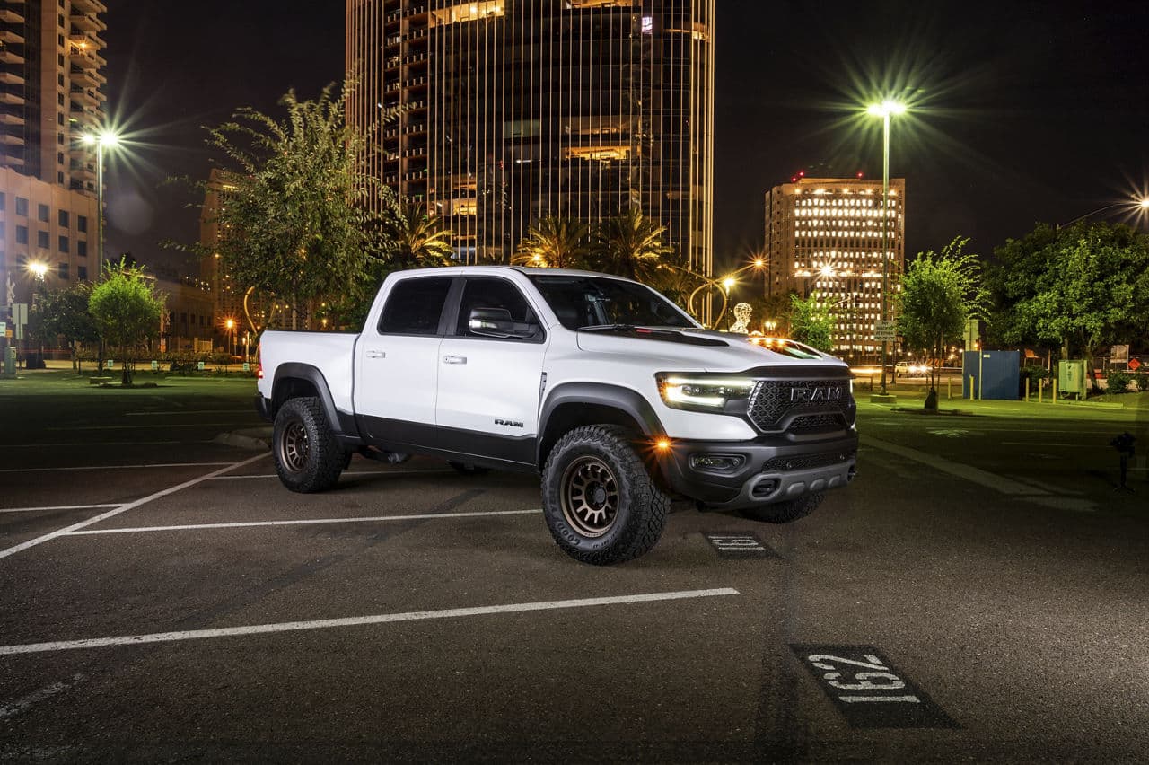 Detail view of 2021 Dodge Ram TRX with truck suv wheels