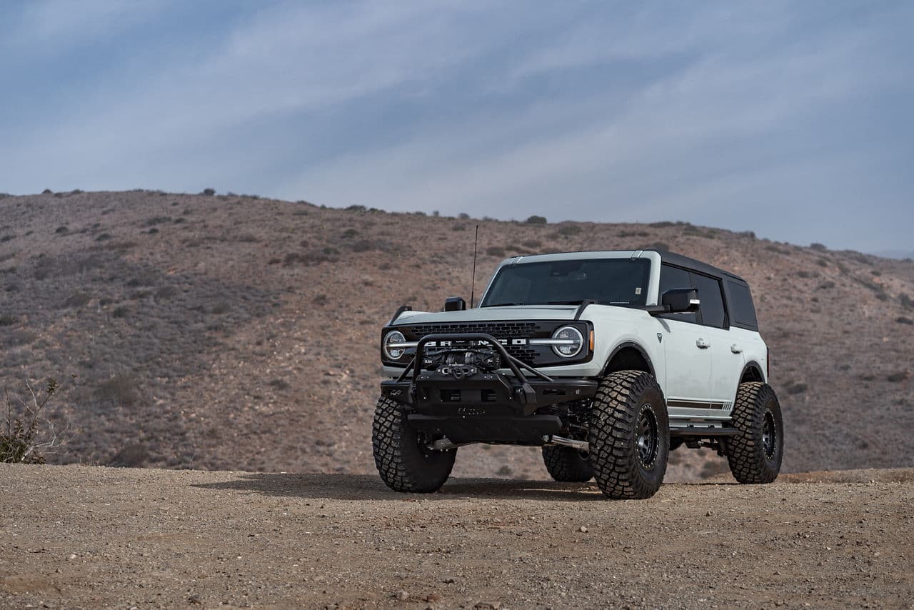 Side profile of 2021 Ford Bronco with wheels