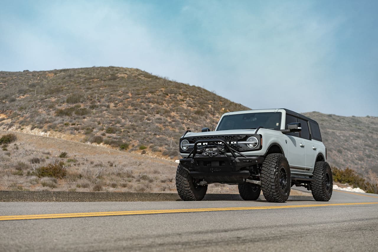 Detail view of 2021 Ford Bronco with wheels