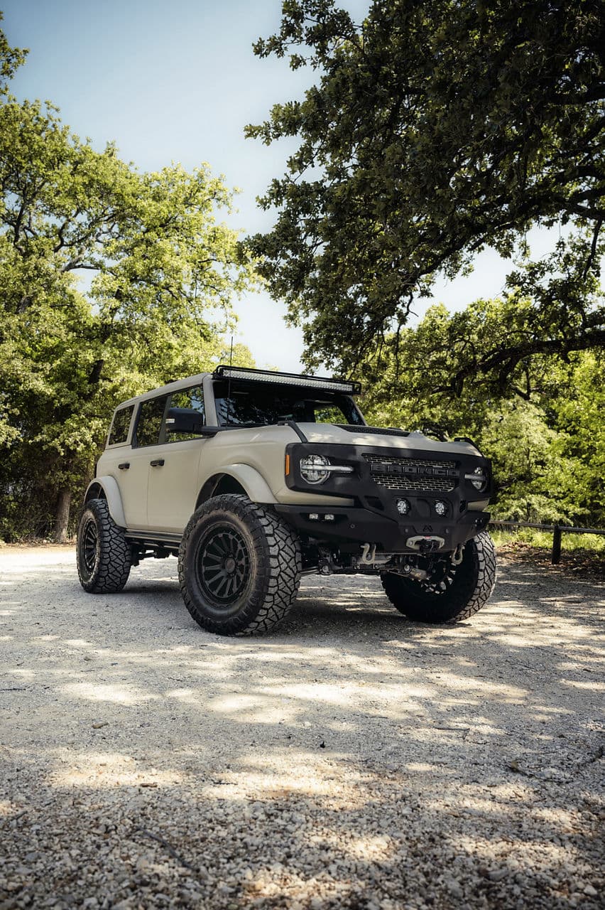 Interior of 2021 Ford Bronco with wheels