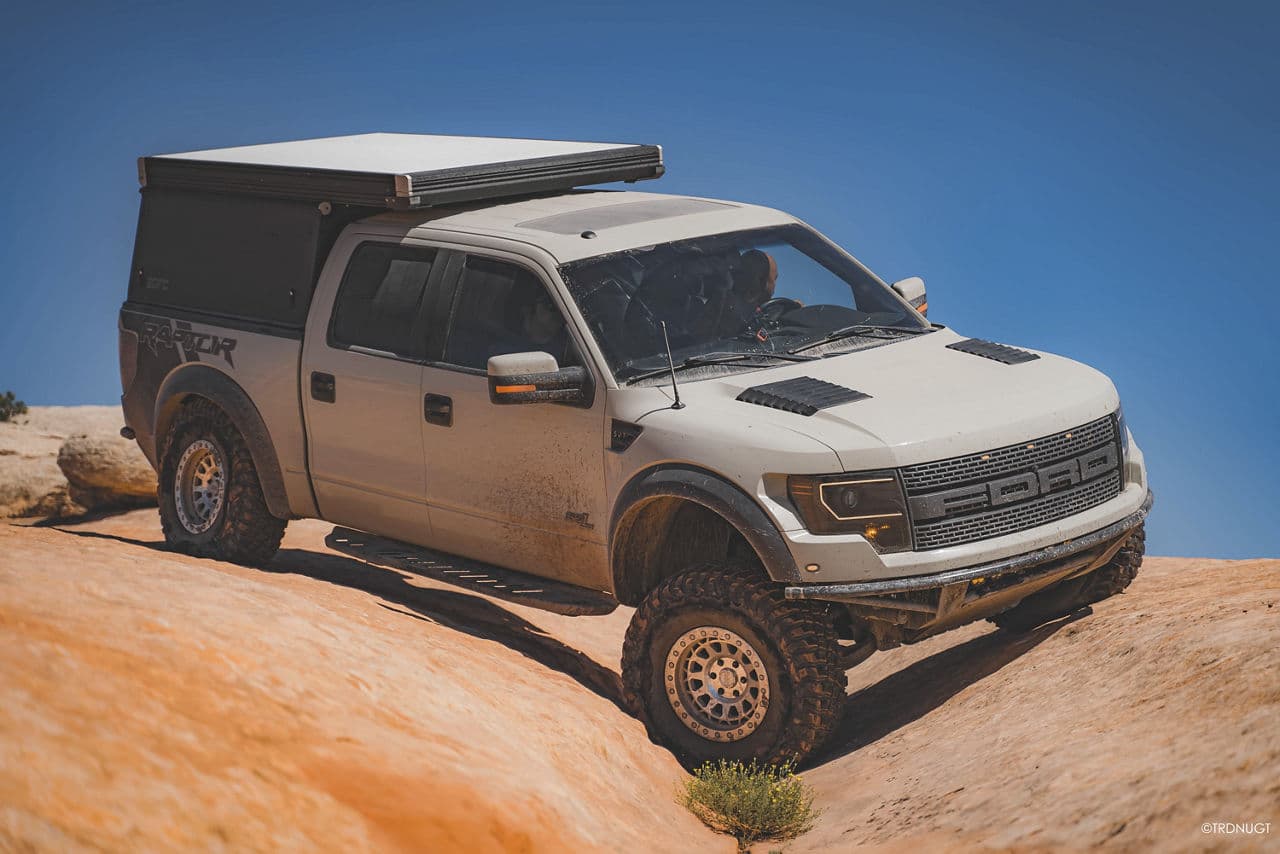 Side profile of 2021 Ford F150 Raptor with truck suv wheels