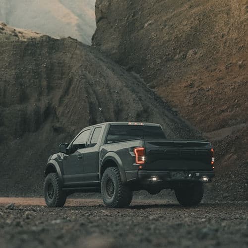 Detail view of 2021 Ford F150 Raptor with truck suv wheels