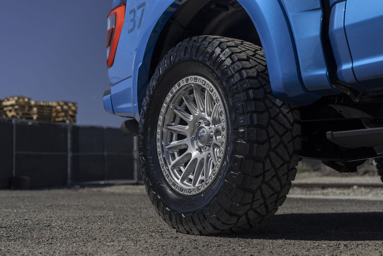 Interior of 2021 Ford F150 Raptor with wheels