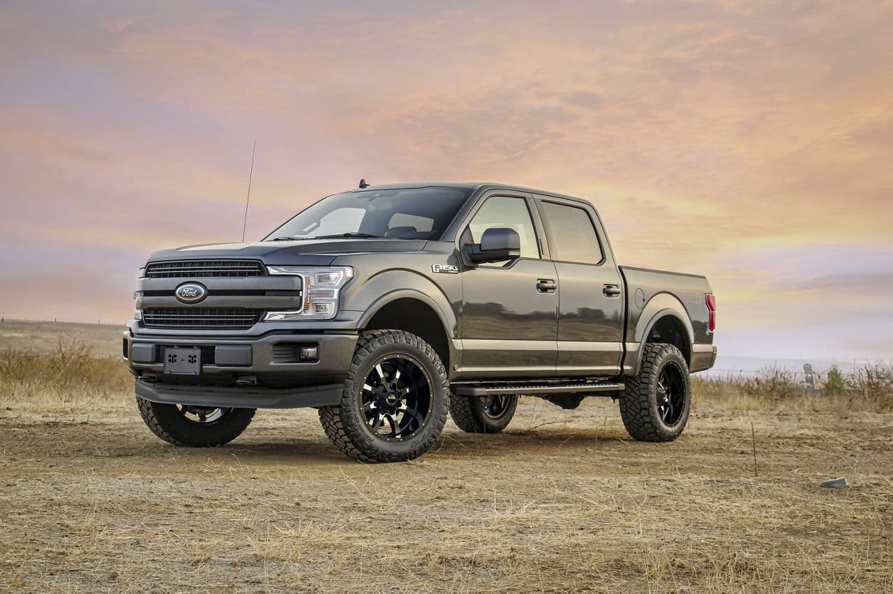 Front view of 2021 Ford F150 with wheels