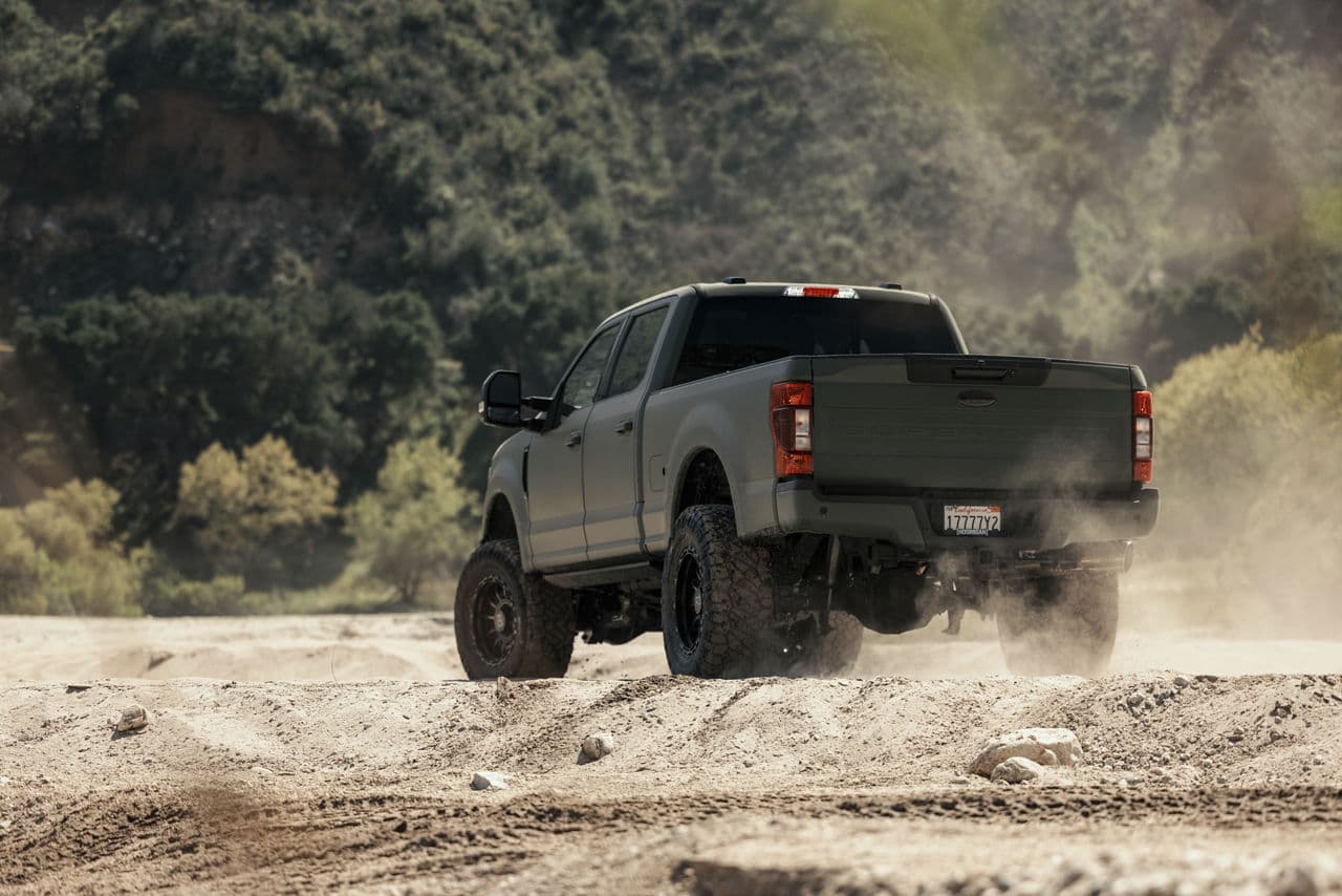 Detail view of 2021 Ford F250 with truck suv wheels