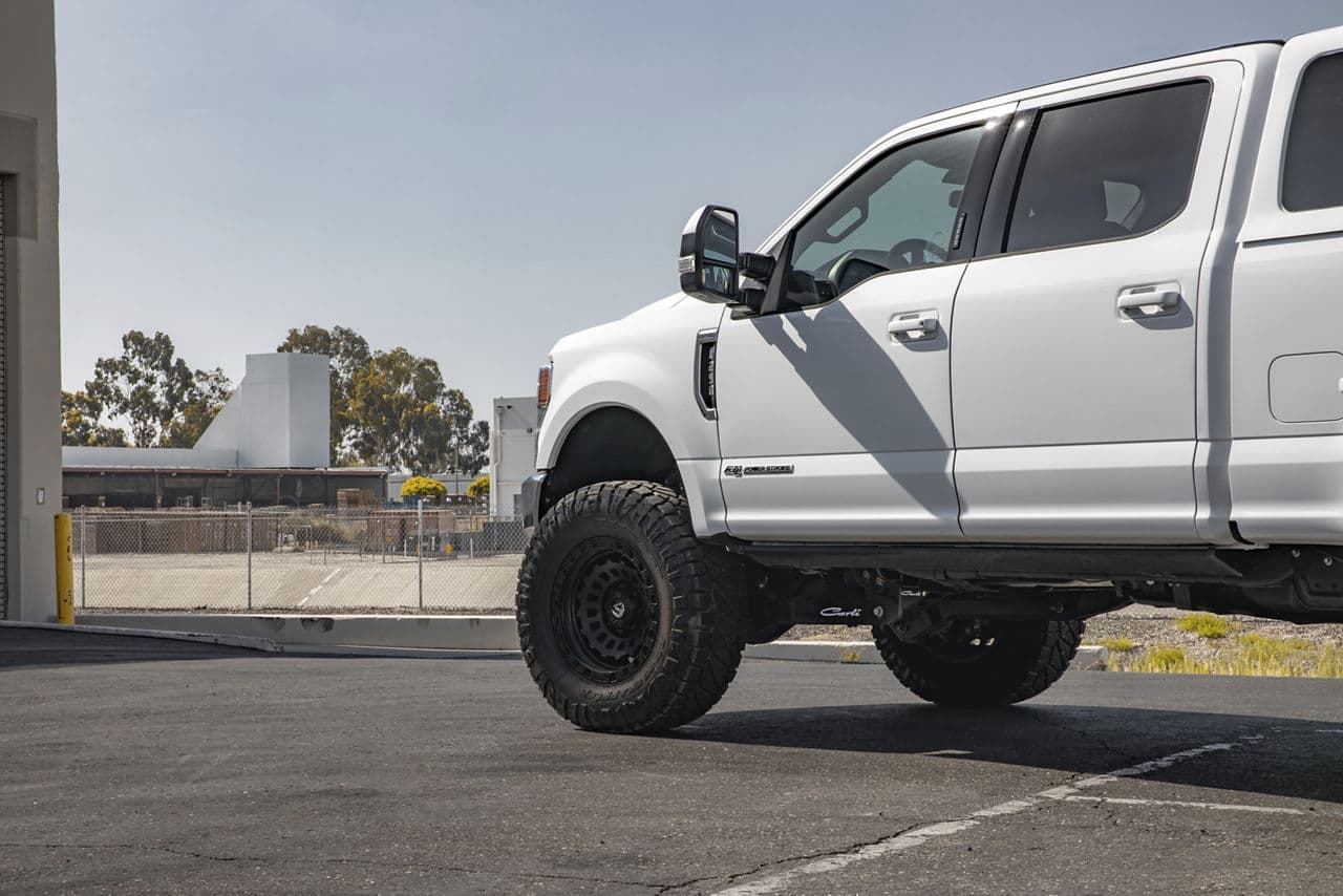 Rear view of 2021 Ford F250 with truck suv wheels