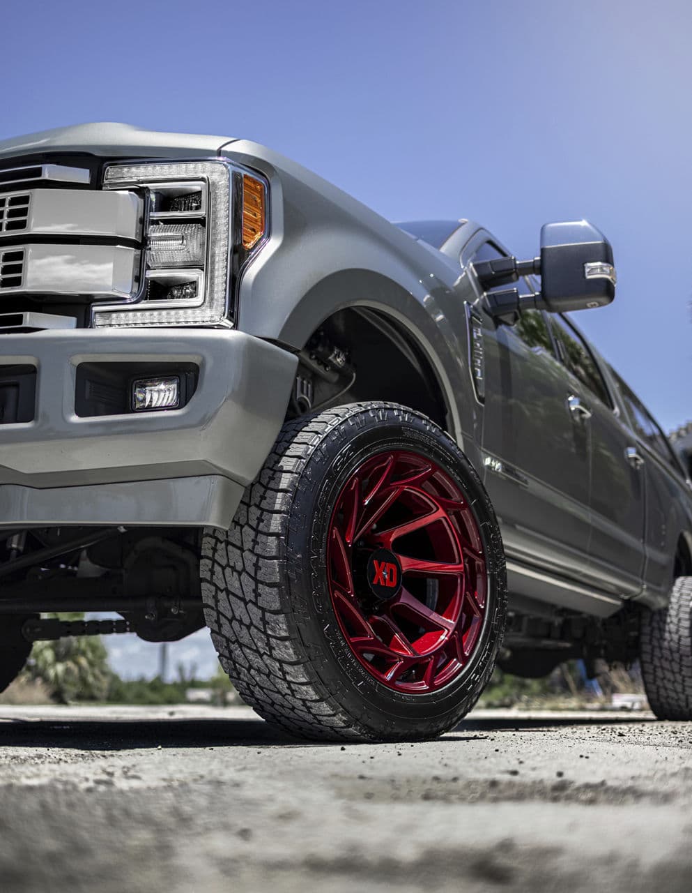 Detail view of 2021 Ford F250 with truck suv wheels
