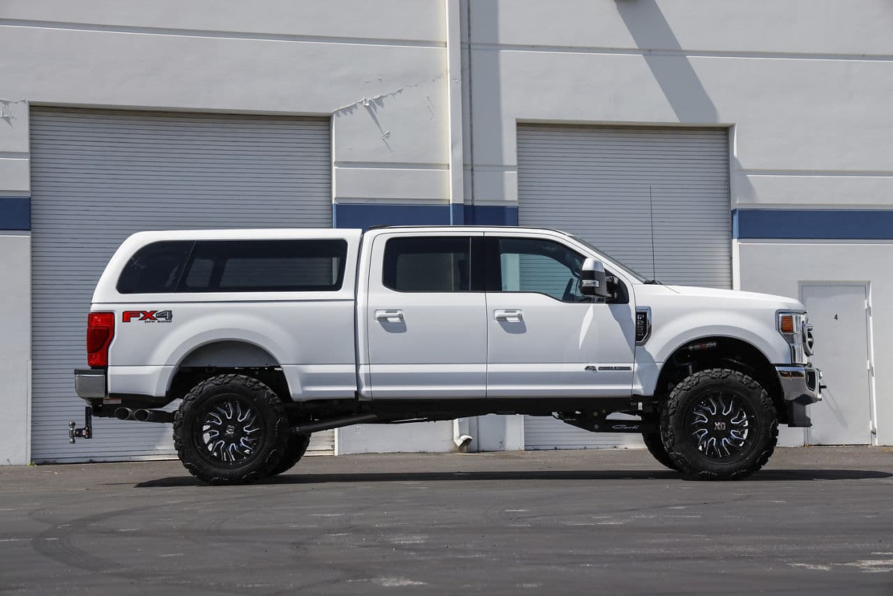 Side profile of 2021 Ford F250 with truck suv wheels