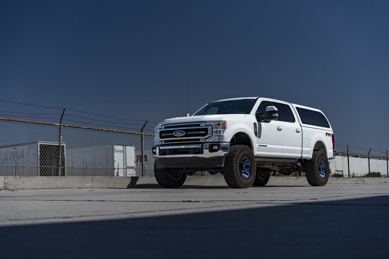 Front view of 2021 Ford F250 with wheels