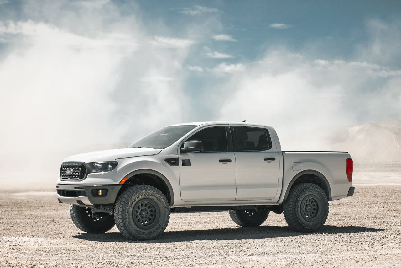 Rear view of 2021 Ford Ranger with wheels