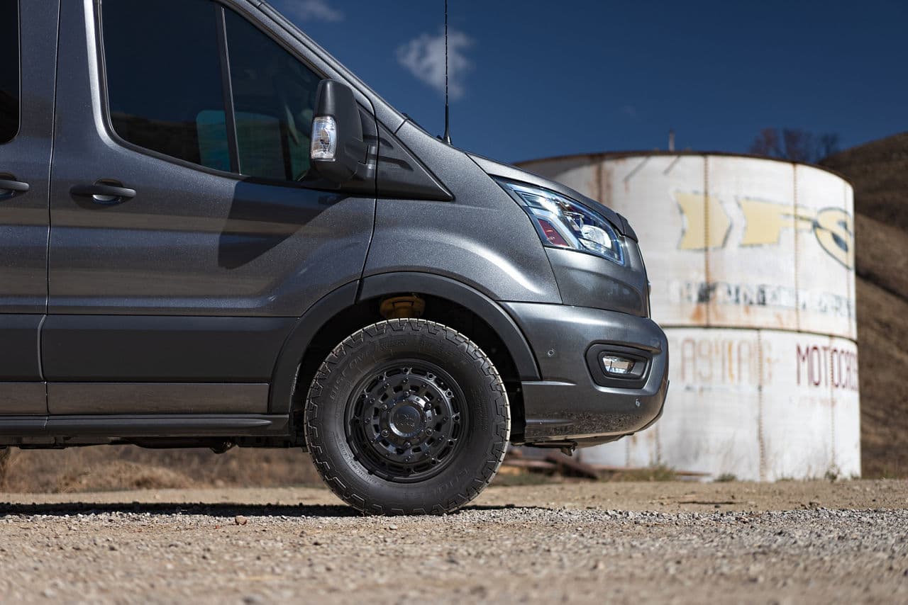 Interior of 2021 Ford Transit with wheels