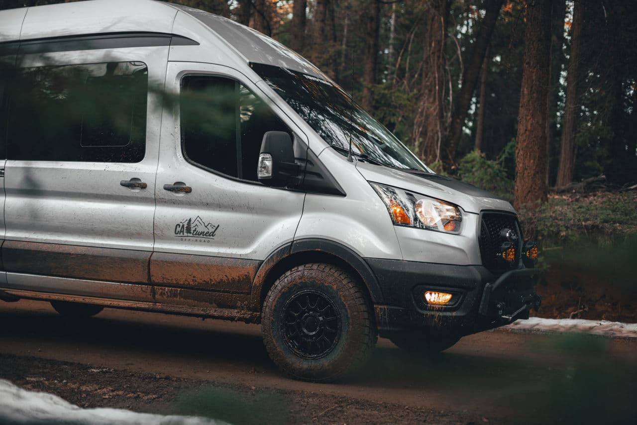Interior of 2021 Ford Transit with wheels