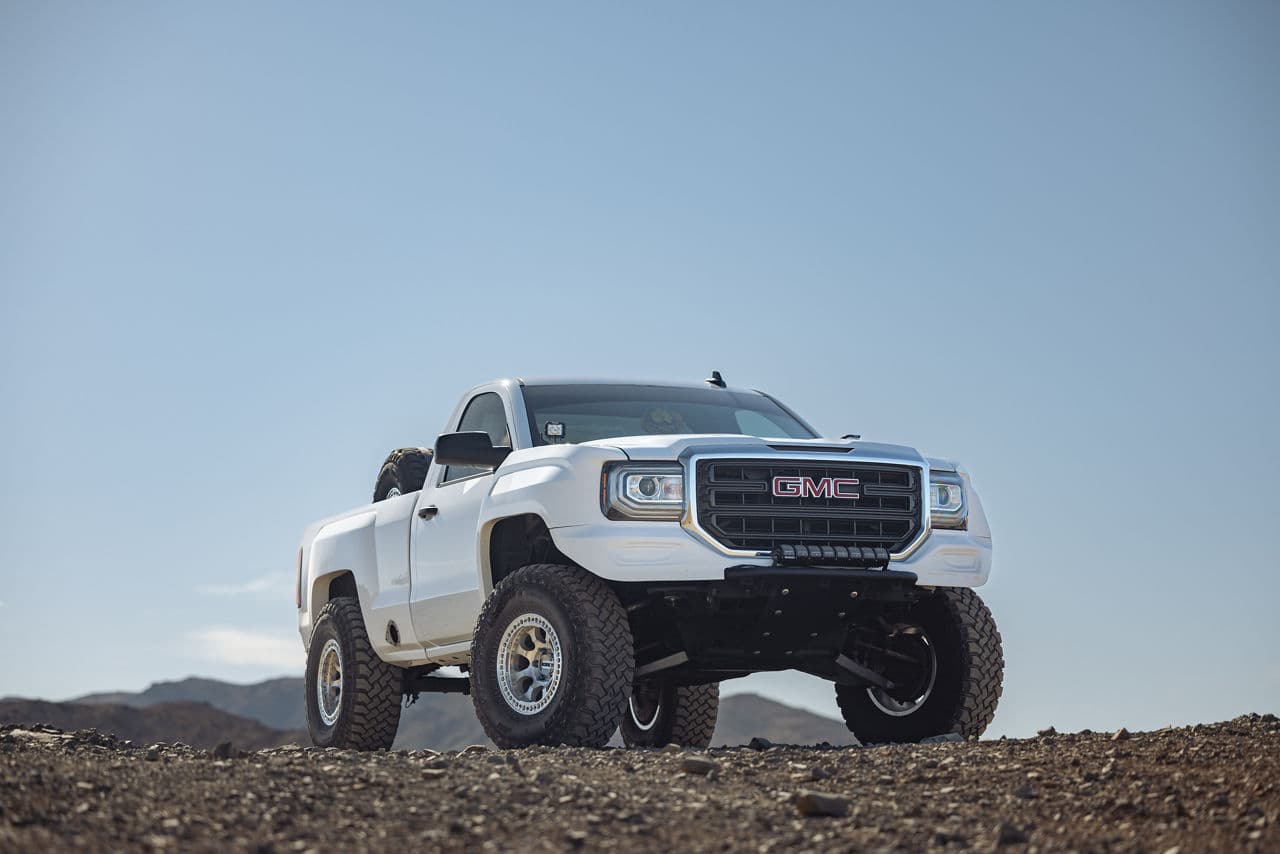 Front view of 2021 GMC Sierra with wheels