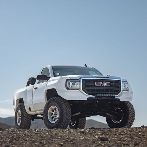 Detail view of 2021 GMC Sierra with wheels