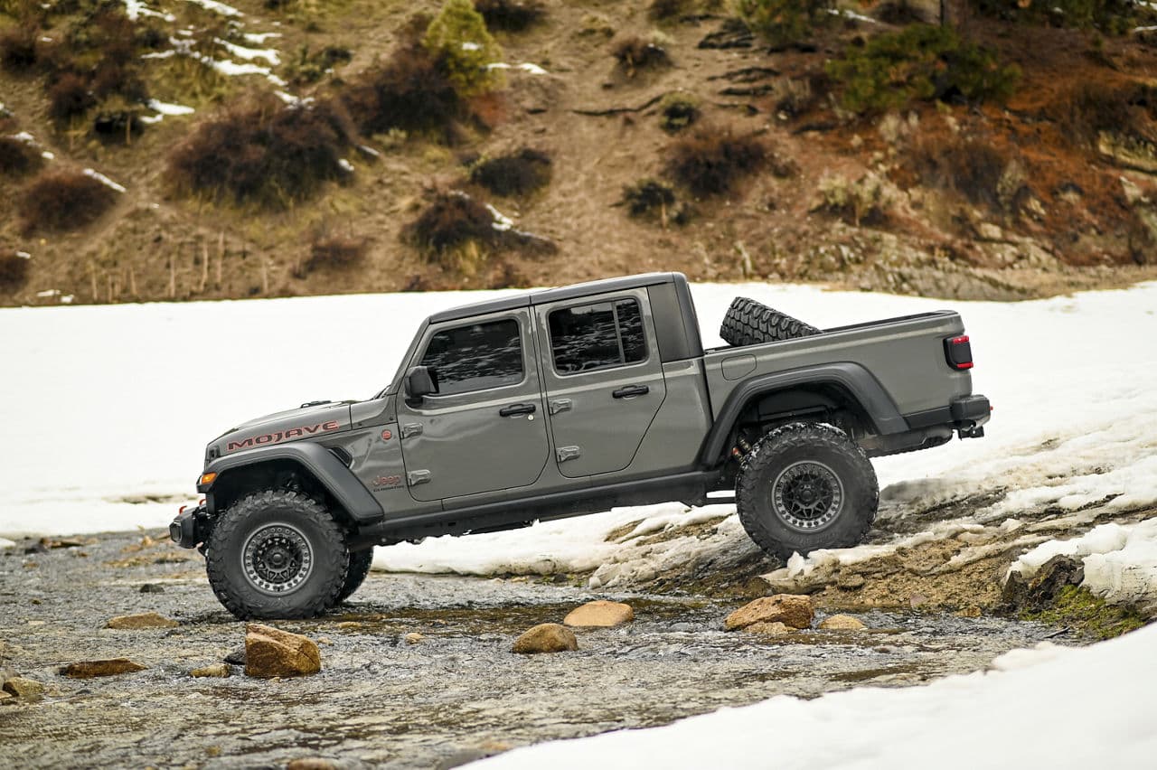 Interior of 2021 Jeep Gladiator with wheels