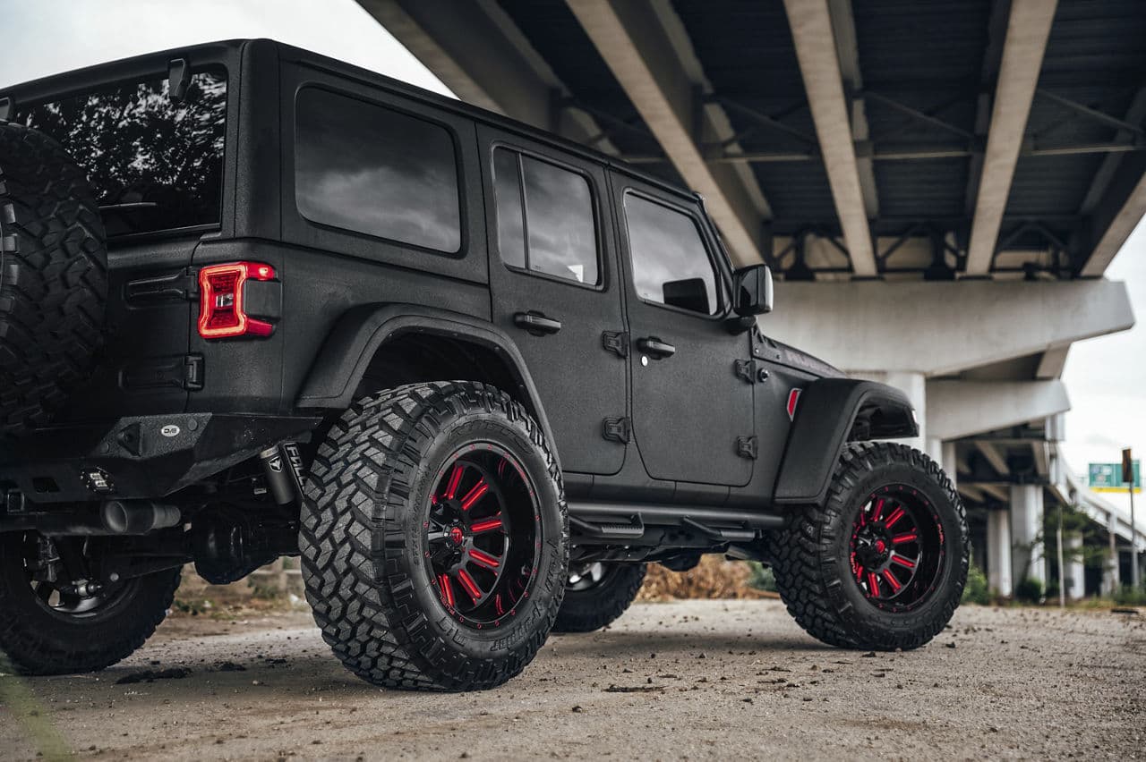 Detail view of 2021 Jeep Wrangler with wheels