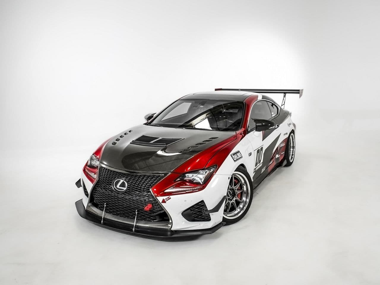 Side profile of 2021 Lexus RC F Sport with wheels