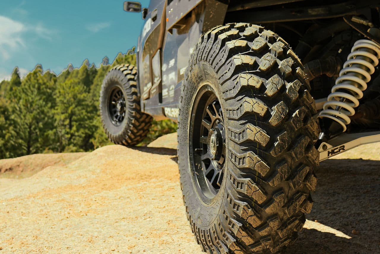 Rear view of 2021 Polaris General with truck suv wheels