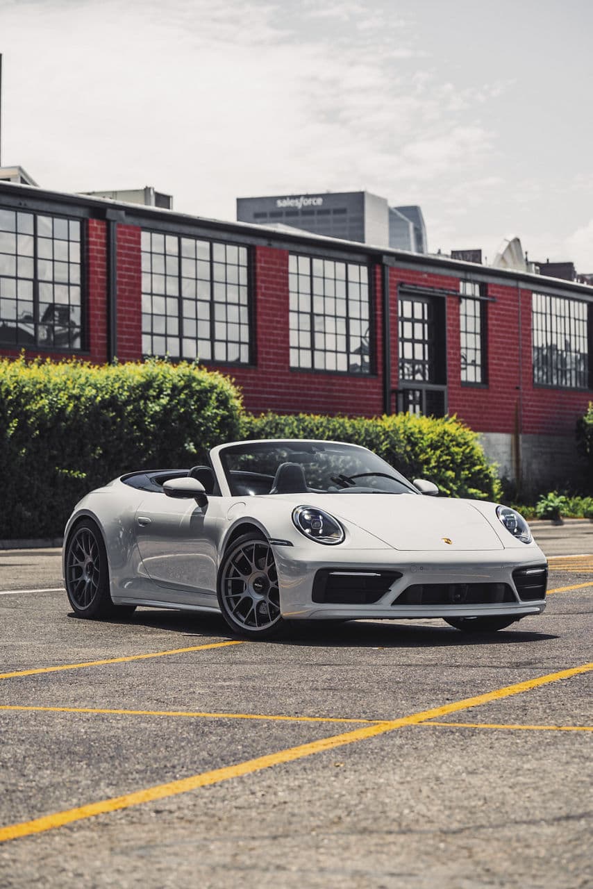 Front view of 2021 Porsche 992 with wheels