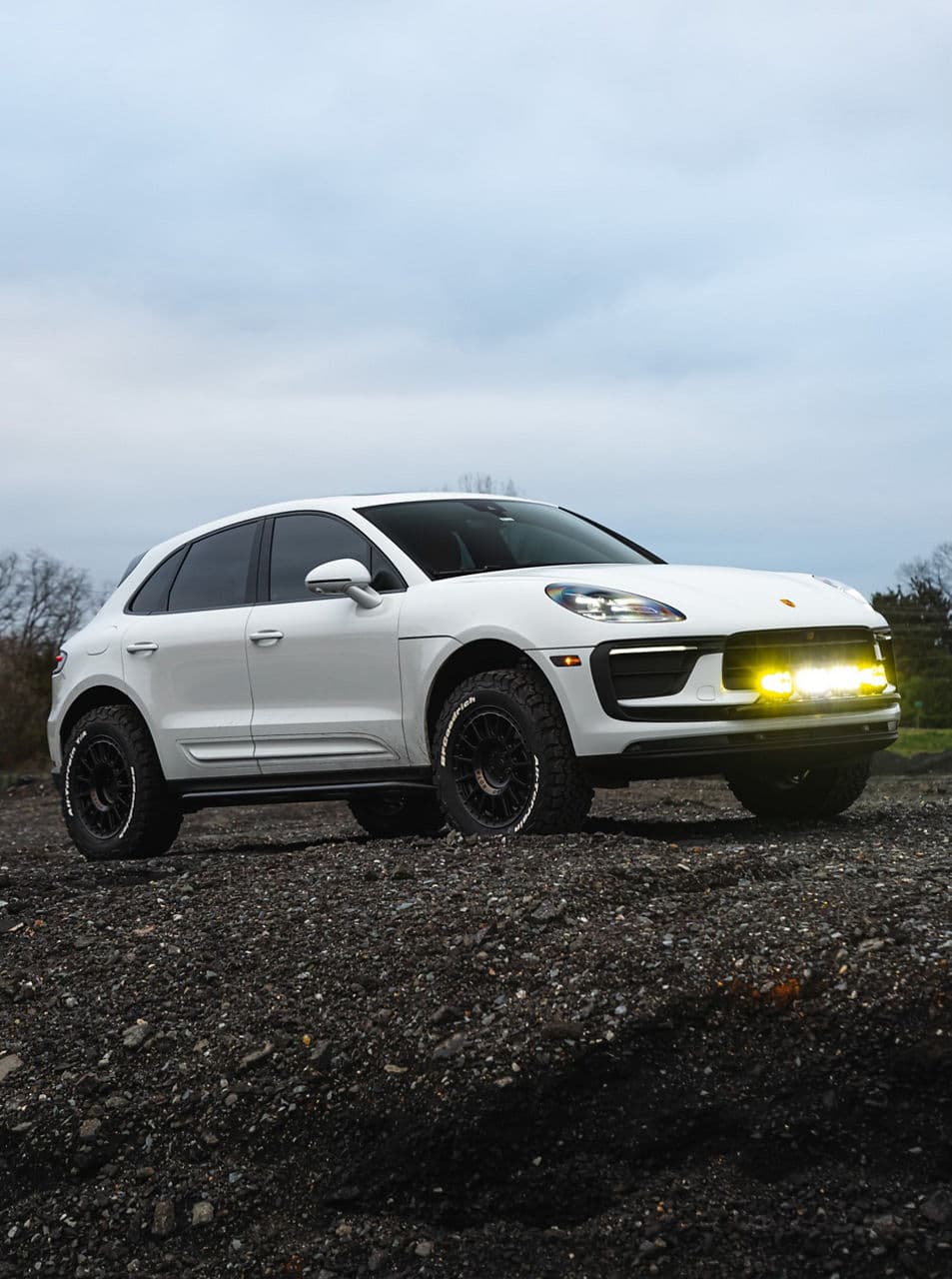 Rear view of 2021 Porsche Macan with wheels