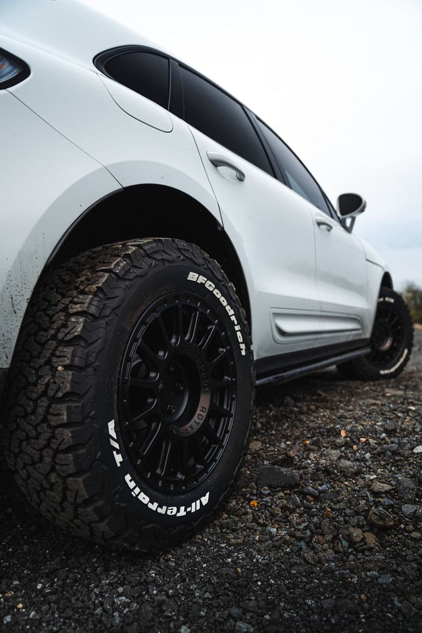 Detail view of 2021 Porsche Macan with wheels