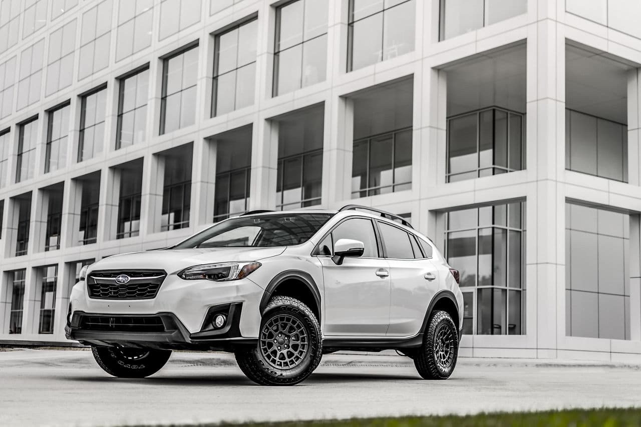 Front view of 2021 Subaru Crosstrek with wheels