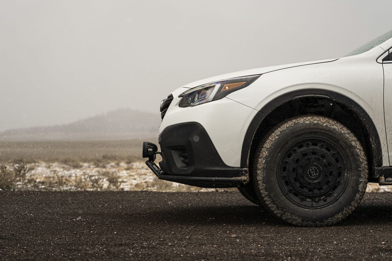 Front view of 2021 Subaru Outback with wheels