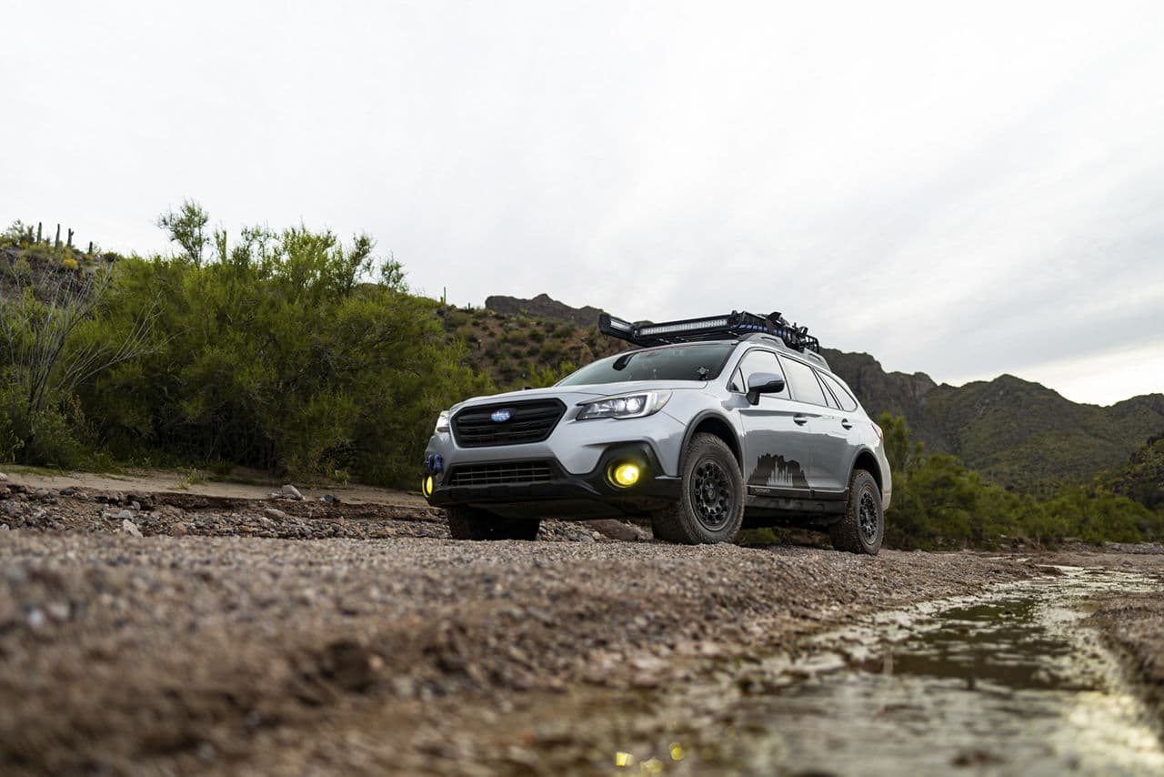 Front view of 2021 Subaru Outback with wheels