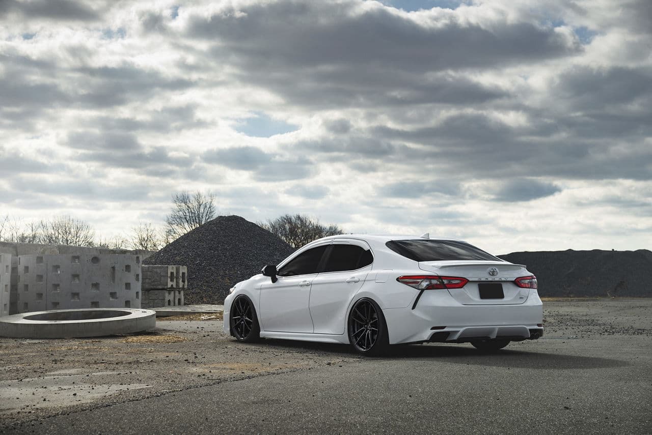 Front view of 2021 Toyota Camry with wheels