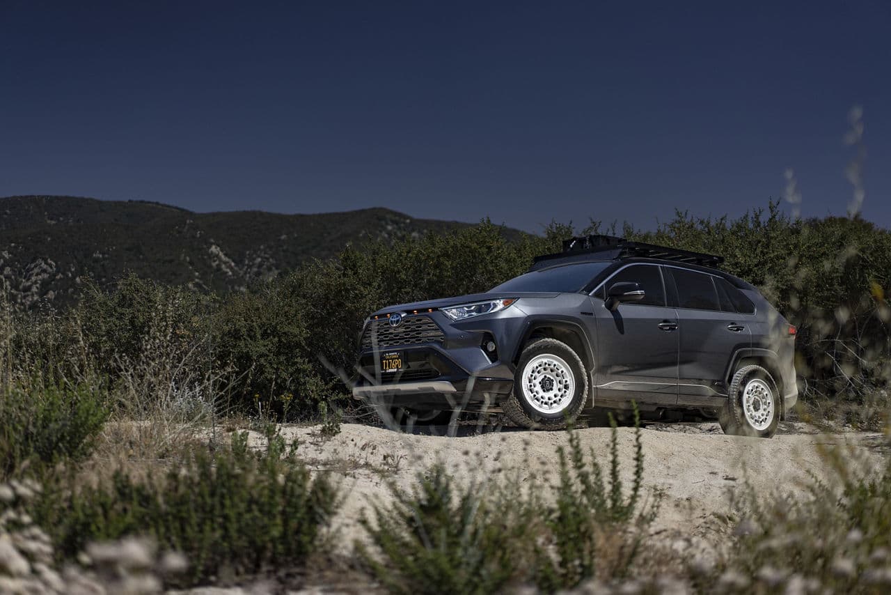 Front view of 2021 Toyota RAV4 with wheels