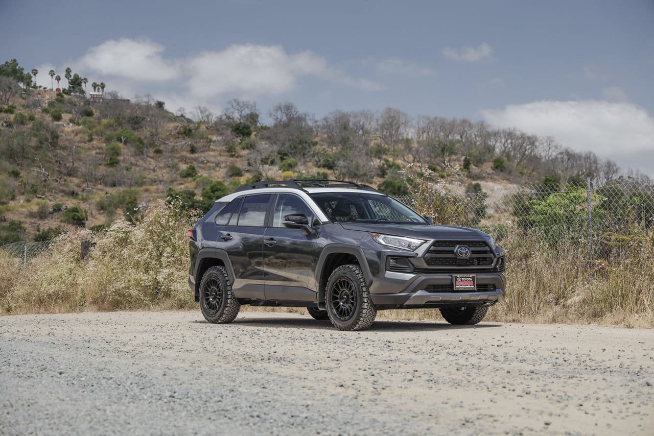 Front view of 2021 Toyota RAV4 with wheels