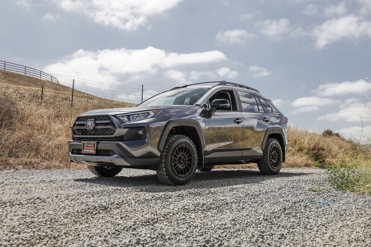 Interior of 2021 Toyota RAV4 with wheels