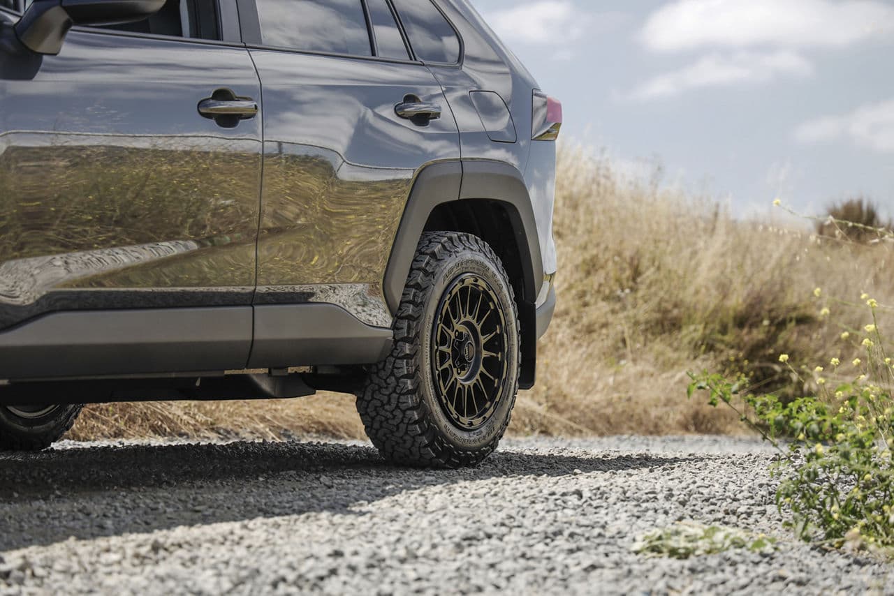 Detail view of 2021 Toyota RAV4 with wheels