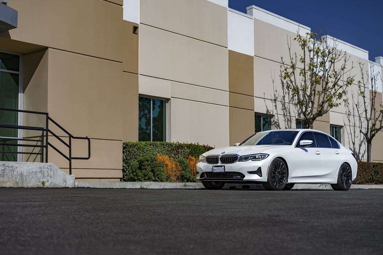 Front view of 2022 BMW 3 Series with wheels