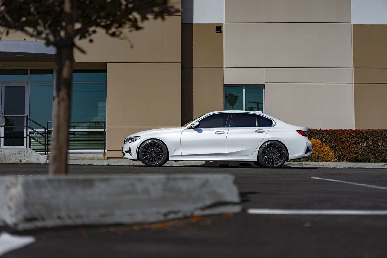 Interior of 2022 BMW 3 Series with wheels