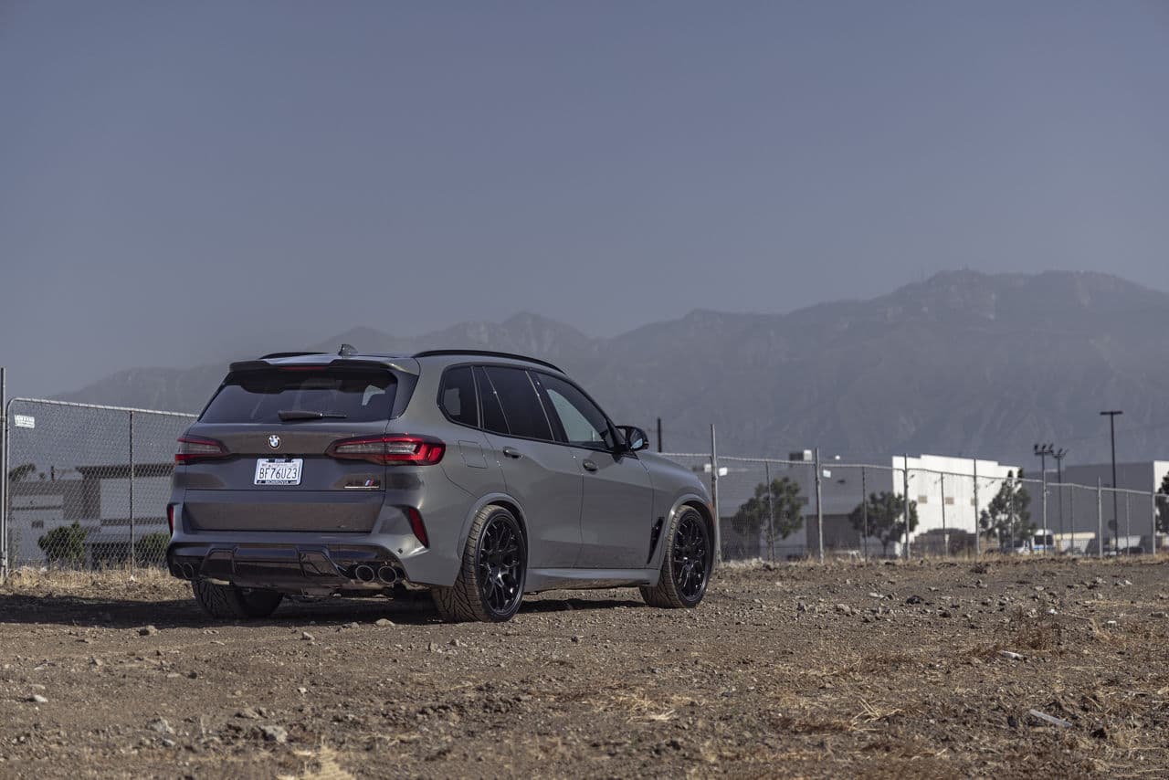 Interior of 2022 BMW X5M with wheels
