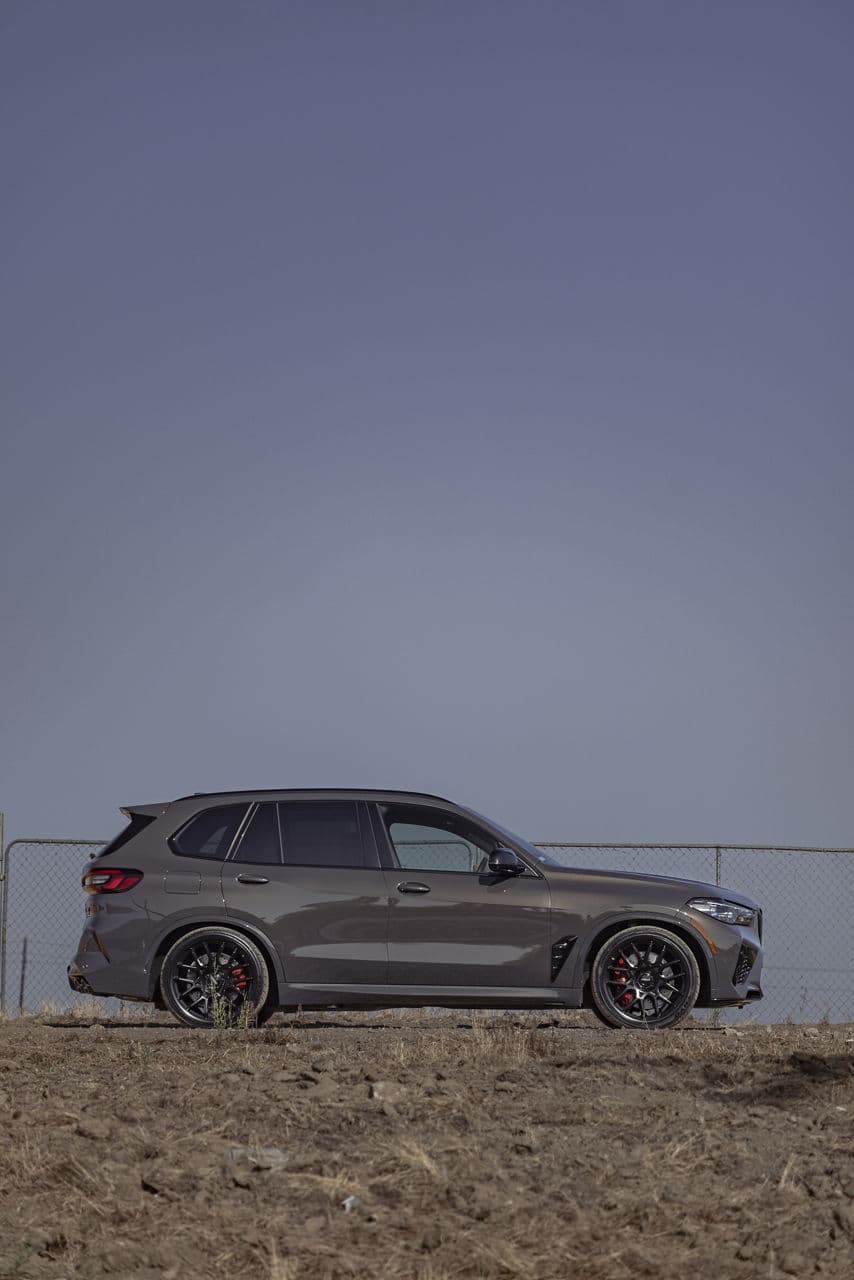 Detail view of 2022 BMW X5M with wheels